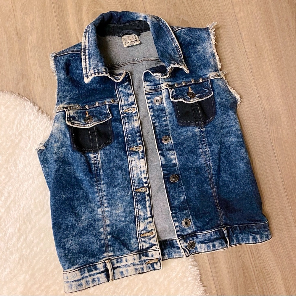 Bershka Skull studded Denim Vest